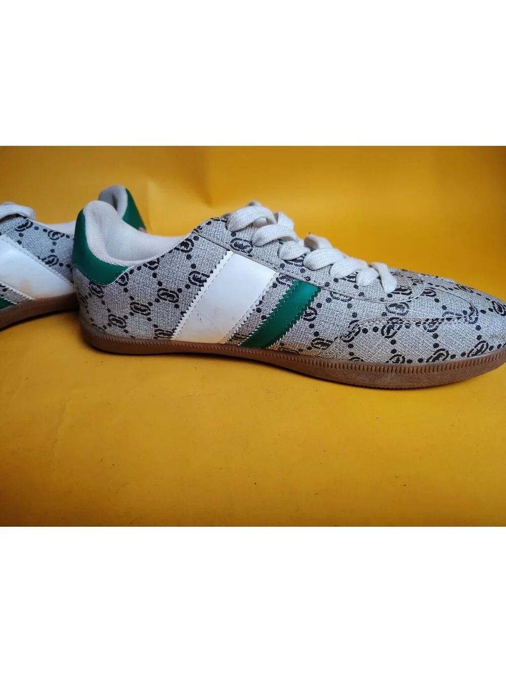 Ecko Unltd Monogram Low Top Sneakers Green White Grey Rhino Men's Size 8.5 Used